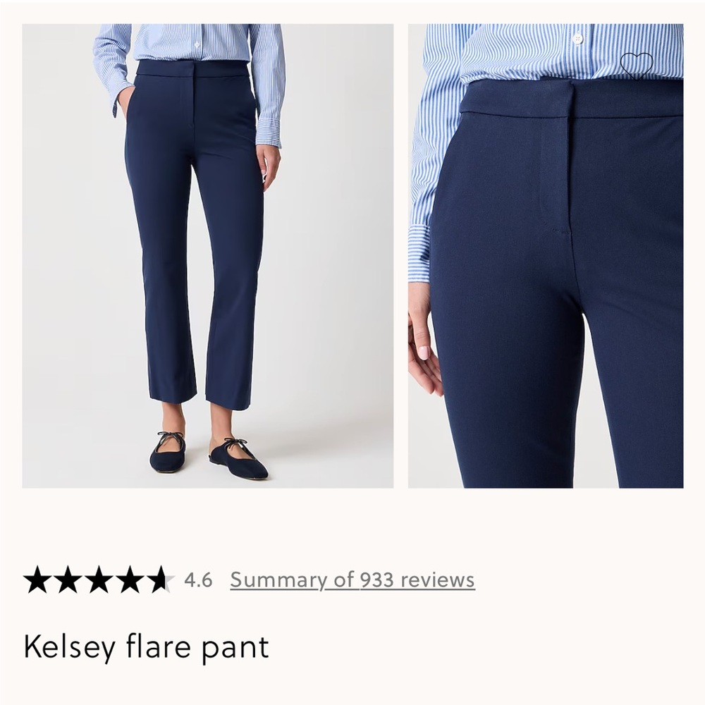 J Crew Navy Kelsey Flare Pants
